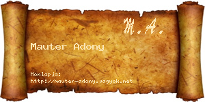 Mauter Adony névjegykártya